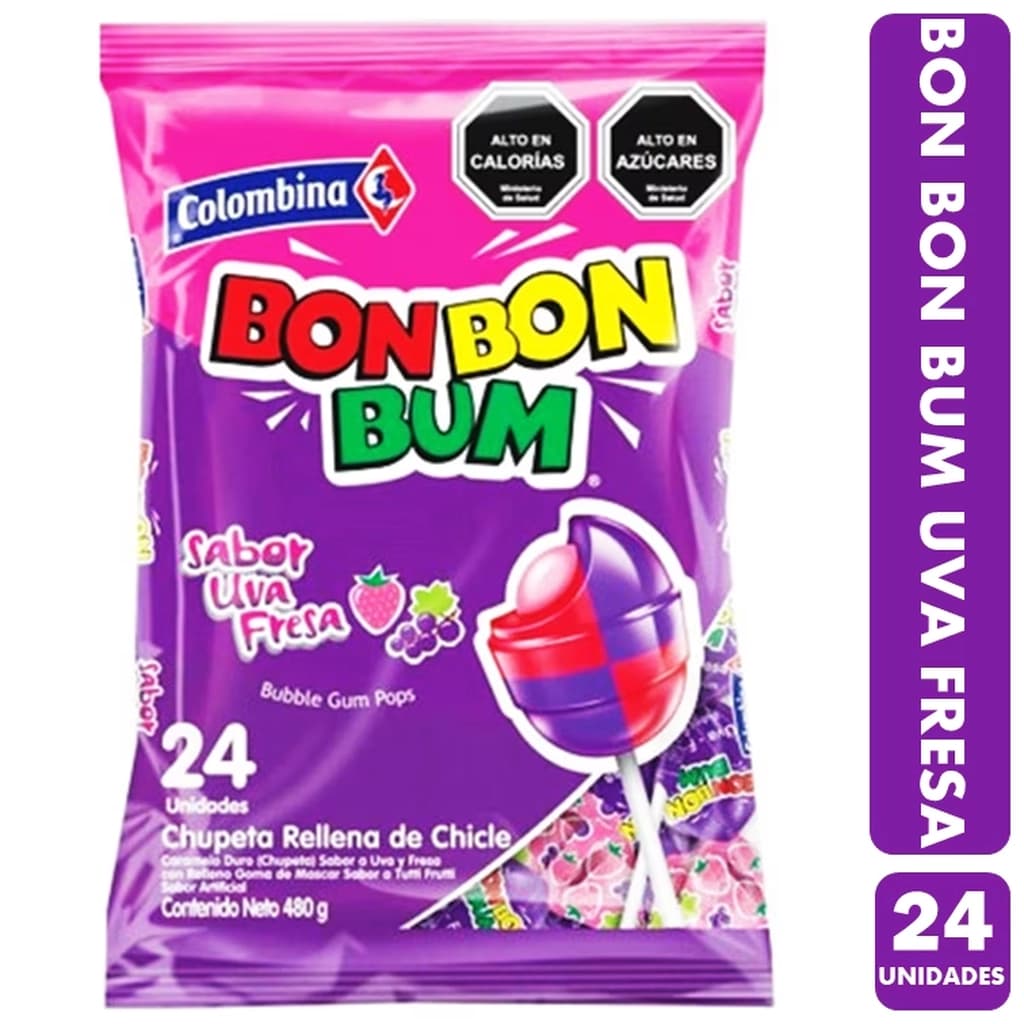 Bon Bon Bum Uva Fresa Bolsa * 24 Unds