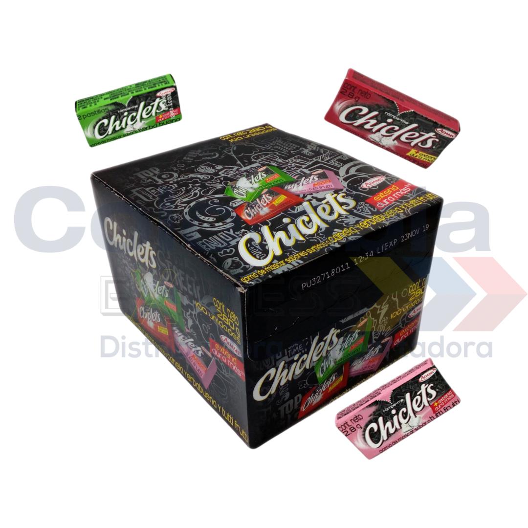Chiclets adams surtido display x 100 und