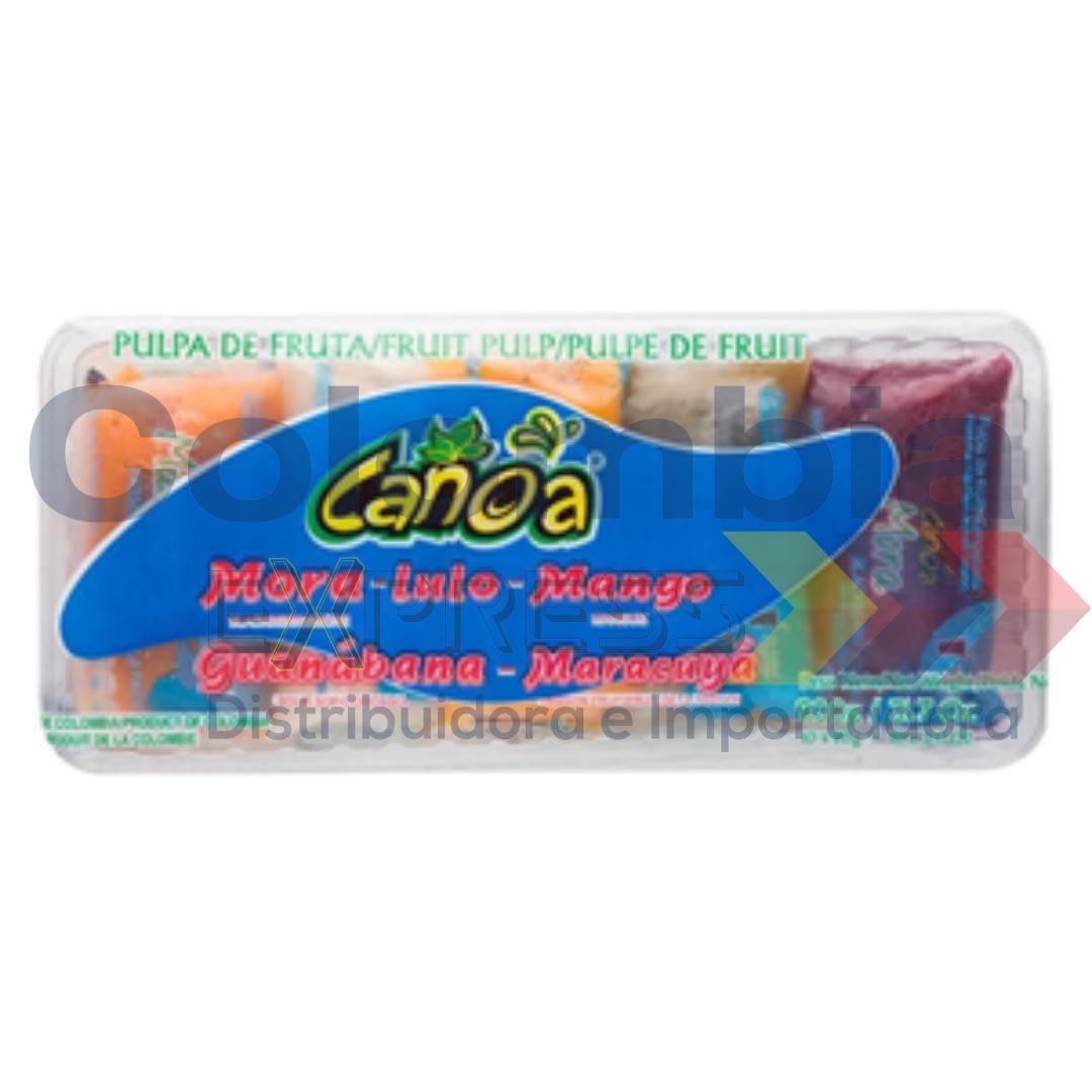 Pulpa canoa mixta display x 10 sobres 900 gr